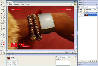 The screen shot is placed in Fireworks.