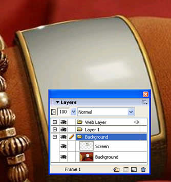 The screen is placed on a layer.